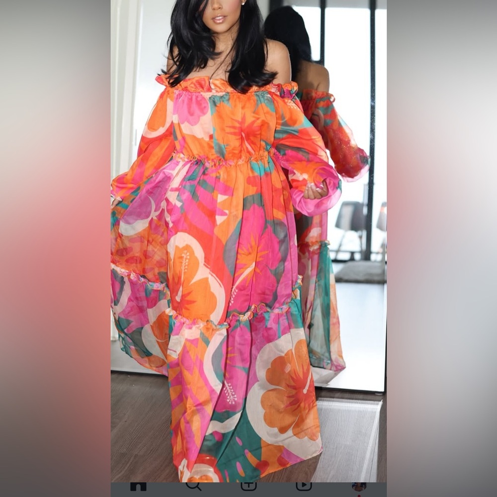 Floral Multicolor Maxi Dress